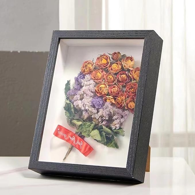 HD Glass Wooden Hollow Photo Frame, 6x8 Shadow Box Frame，Frames - Image 4