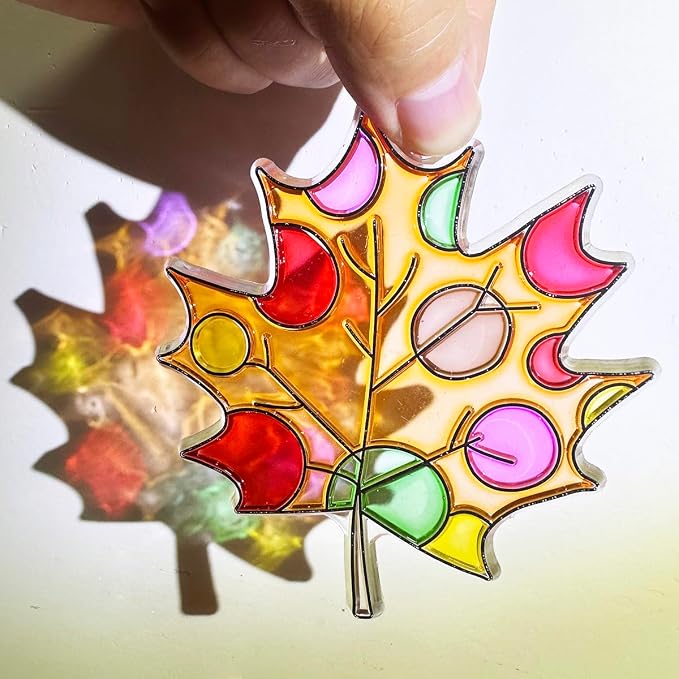 AUEKIV Suncatcher Kit 32 Sets Fall Leaf Suncatchers Window Art Paint Sun - Image 5