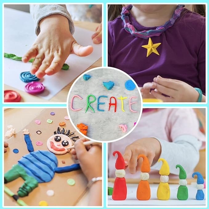 ESSENSON Modeling Clay Kit, 62 Colors, Age 3-12 | Air Dry Magic Clay, Sculpting - Image 3