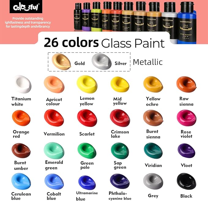 Colorful Stain Glass Paint Set - Image 8