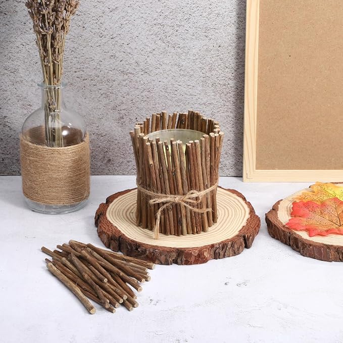 IMIKEYA 100Pcs Wood Log Sticks, 4 Inch Crafts Sticks, | Natural Twigs Sticks - Image 4