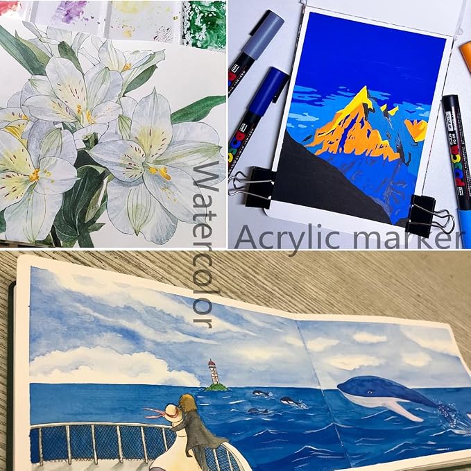 Handmade Watercolor Journal, 140lb/300gsm, Cold Press, 20 Sheets/40 Pages - Image 6