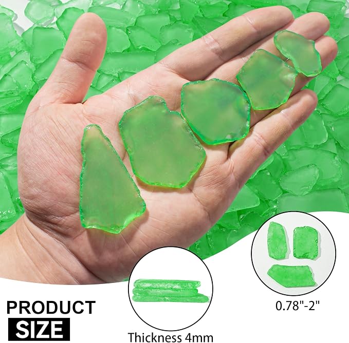 Keedolla Tumbled Sea Glass for Crafts - 10 OZ Green Frosted Seaglass Pieces for - Image 3