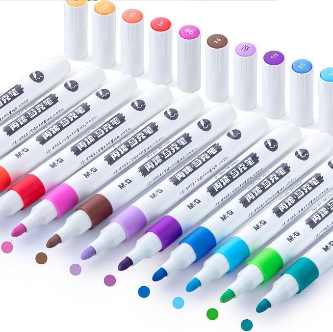 M&G Acrylic Paint Pens Markers Stocking Stuffers, 12 Colors - Image 2