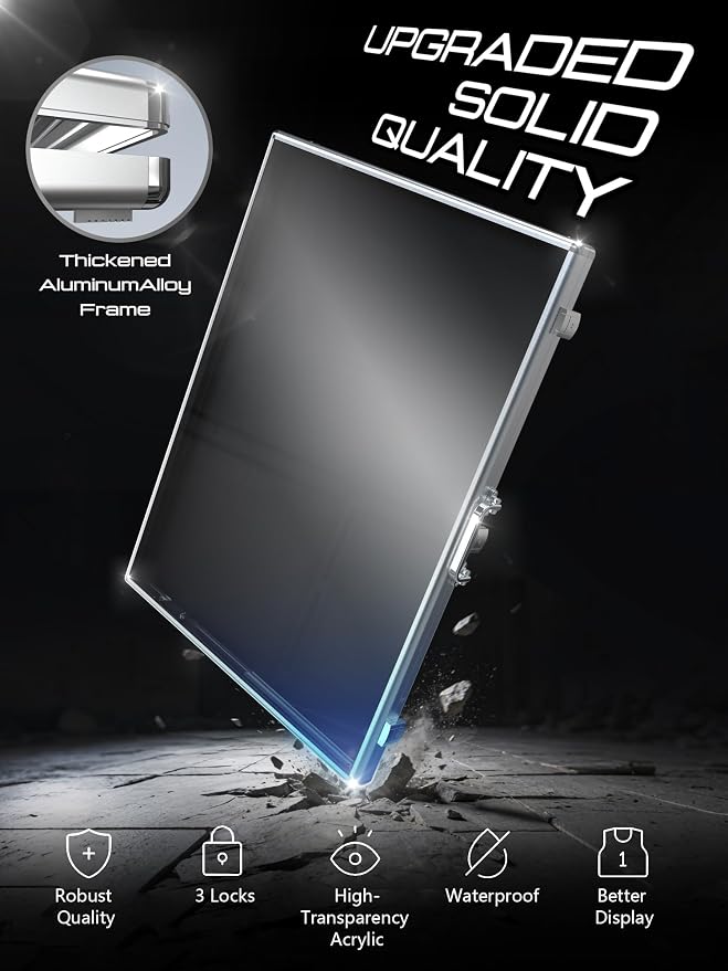 Ultra-Thin 31.4 x 23.6inch Portable Aluminum Card Display Case - Image 4