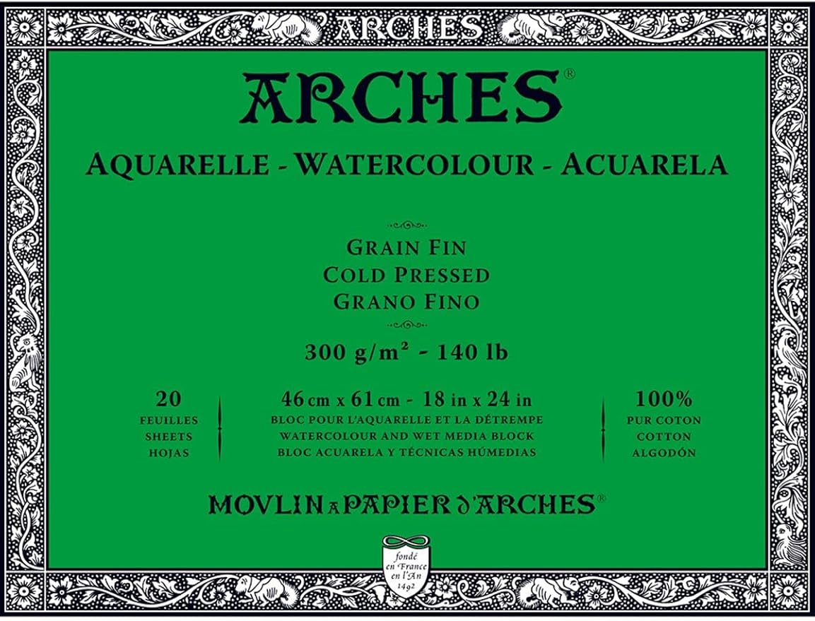 Arches Watercolor Paper Block, Cold Press, 140 pound by ARCHES