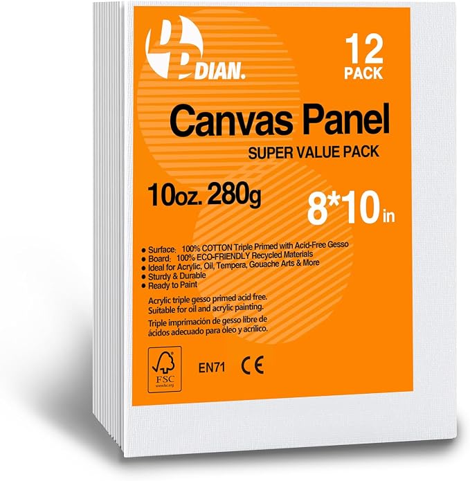 Canvas Boards for Painting 8x10 Inch, Watercolor by DPDIAN