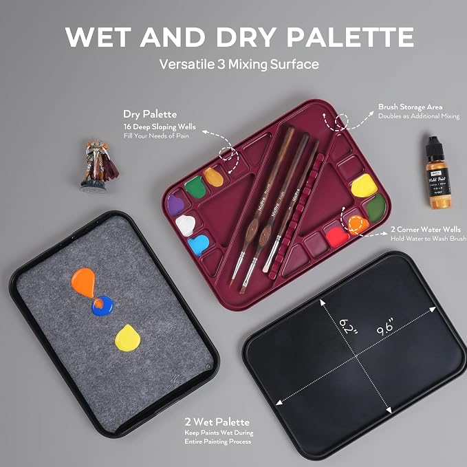 Nicpro All-In-One Miniature Painting Kit, 72 Colors Model Paint Set - Image 6