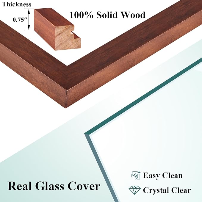 RPJC 5x7 Picture Frames Made of Solid Wood High Definition Glass - Image 7