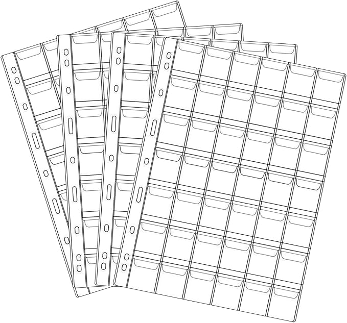 42 Pocket Coin Pages 10 Sheet Plastic Coin Holders Stamp Collector Supplies | by Jomevia