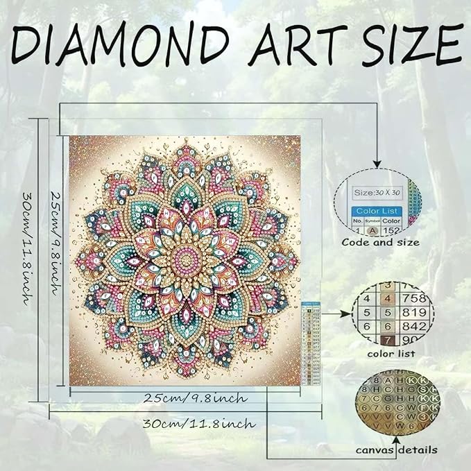 OJTOYART Mandala Flower Special Shaped Diamond Art Kits - Image 6