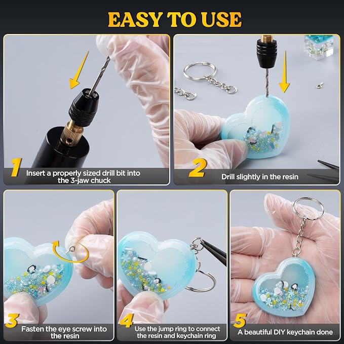 LET'S RESIN Electric Drill, Keychain Making Kit, Jewelry Making Kit, Electric - Image 5