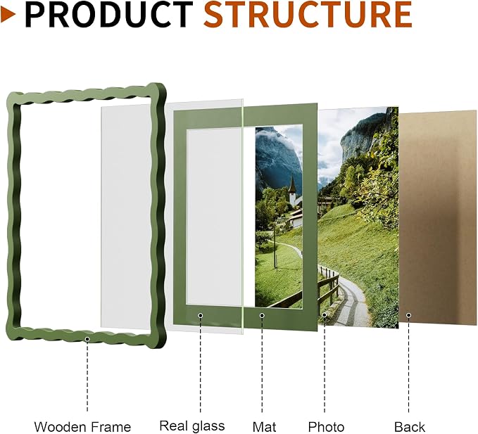 12x12 Wavy Picture Frame With Mat - Image 4