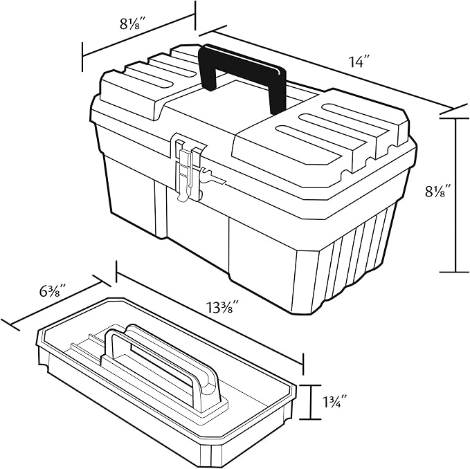 Akro-Mils 14-Inch Plastic Toolbox - Image 3