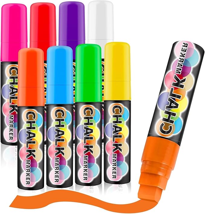 Celepen Window Chalk Markers for Cars Glass Washable, 8 Colors Jumbo Liquid by Celepen