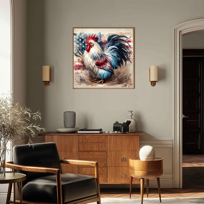 HMZephitiquc Paint by Number American Flag, Chicken Paint by Numbers - Image 3