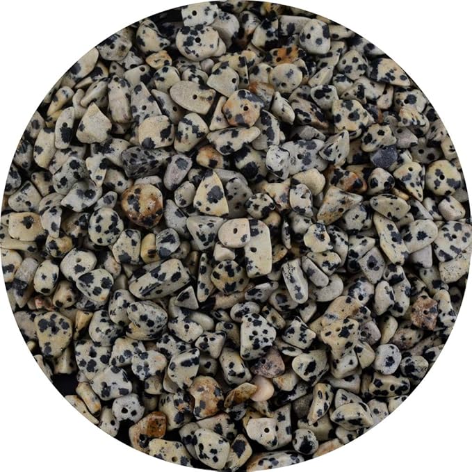 Natural Chip Stone Beads Dalmation Spot 5-8mm About 400 pieces Irregular by Cmidy