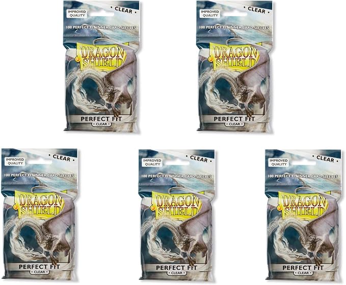 5 Packs Dragon Shield Inner Sleeve Clear Standard Size 100 ct Card Sleeves - Image 2
