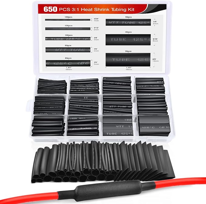 Nilight 650pcs Heat Shrink Tubing Kit-3:1 Ratio Electrical Wire Cable Sleeve by Nilight