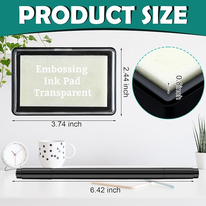 LemonSecret 4 Pcs Emboss It Kit Included 2 Clear Embossing Ink Pad 2 Embossing - Image 2