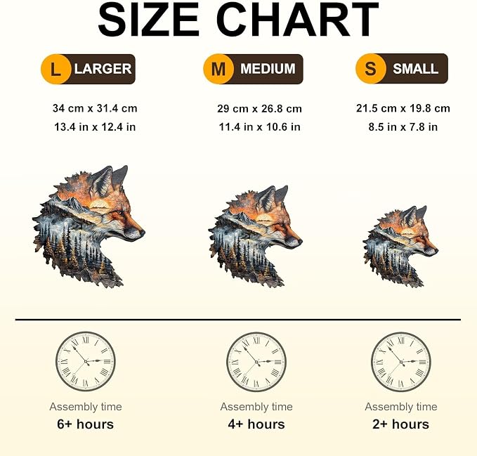 Sunset Fox Puzzles Adults Gifts Wooden 200 Pieces 13.4 * 13.4in - Image 6