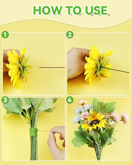 50 PCS FIVEIZERO 16 Gauge White Floral Wire Stems - Image 5