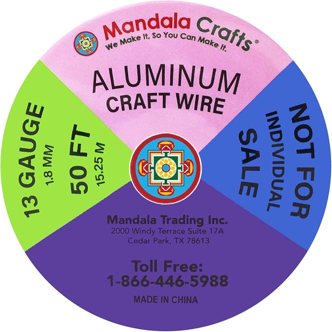 Mandala Crafts 13 GA Turquoise Pink Assorted Anodized Aluminum Craft Wire | 300 - Image 3