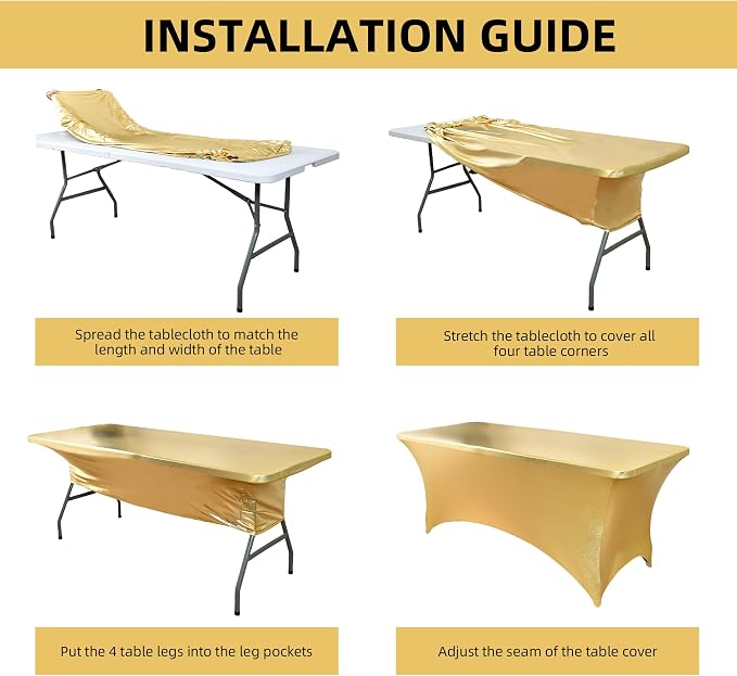 2-Pack 6ft Spandex Table Covers - Image 5