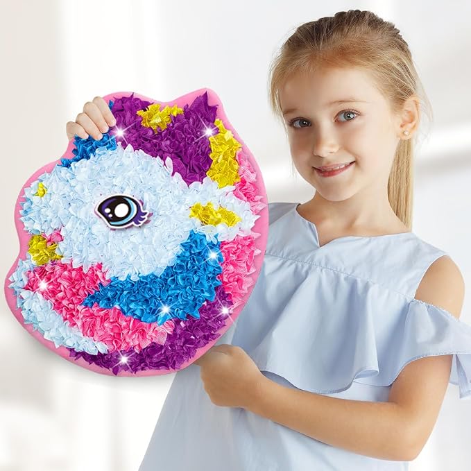 whatstem Plush Craft Unicorn Pillow, DIY Fabric Art Kits - Image 3