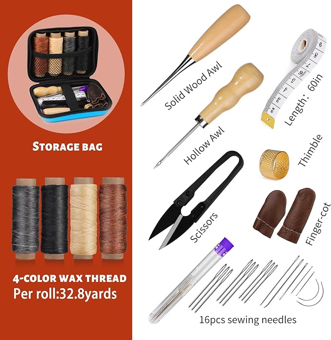 MORFEN Leather Sewing Kit, Leather Stitching Kit - Image 3