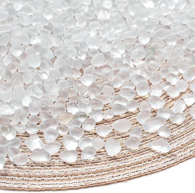 Keedolla 0.9 Lb Clear Frosted Sea Glass Stones Fish Tank Rocks Gravel Aquarium by Keedolla