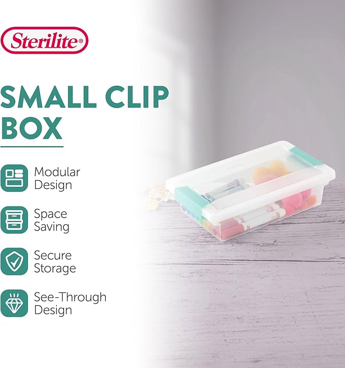 Sterilite 18-Pack Clip Box, Stackable Clear Plastic Bins - Image 2