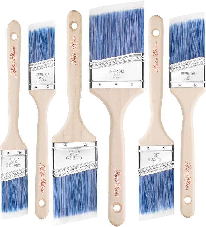 Bates Angle Paint Brushes, 6 Pack by BatesChoice