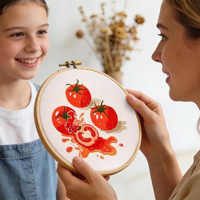 Tomato Embroidery Kits for Beginners Adults, Hand Embroidery Starter Kit - Image 4