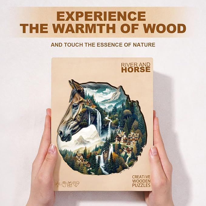 Mountain and River Horse Puzzles Adults Gifts Wooden 260 Pieces 13.4 * 13.0in - Image 8