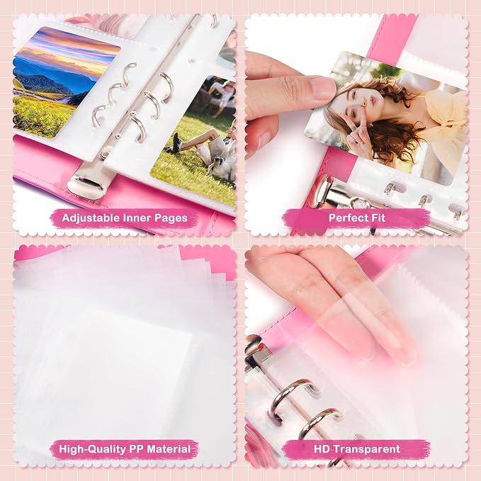 A5 Kpop Photocard Binder, PU Leather 6-Ring Album - Image 3