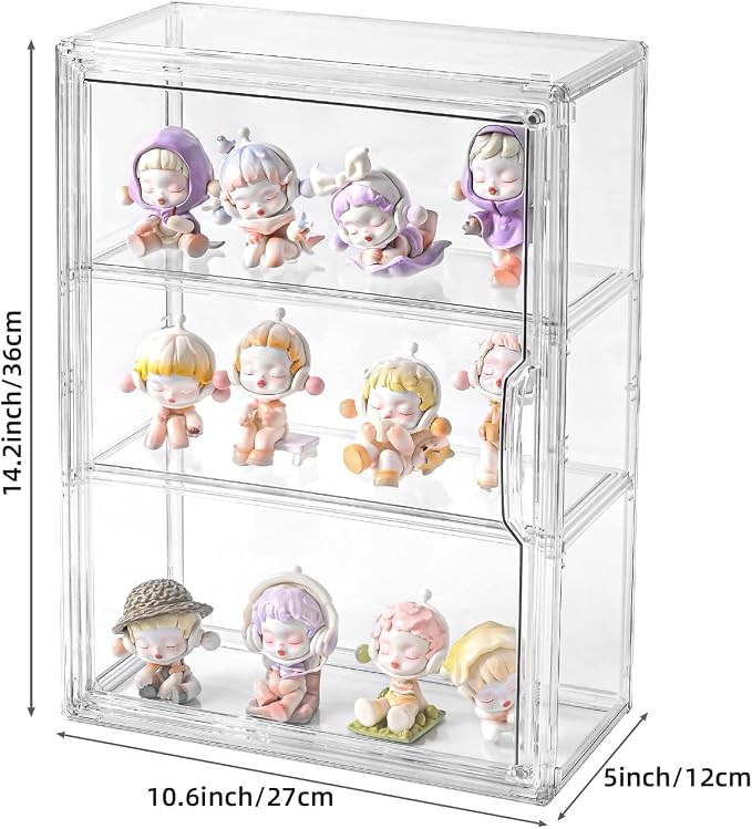 3 Tier Display Case for Collectibles, Storage Container - Image 7