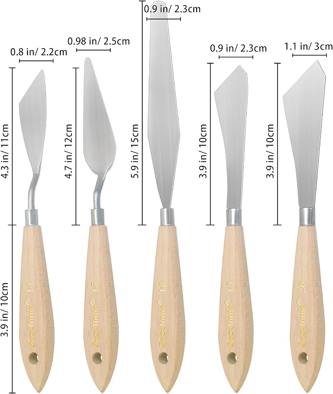5Pcs Palette Knives Set with Wooden Handle - Image 2