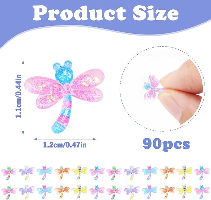 90Pcs Mini Resin Dragonflies Figurine, Tiny Dragonfly Garden Decor - Image 3
