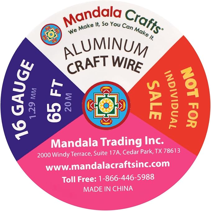 Mandala Crafts 16 GA Black Red Green Assorted Anodized Aluminum Craft Wire | - Image 3