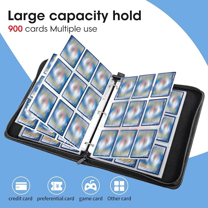 Sparkly Trading Card Binder 9-Pocket Zippered - Image 5