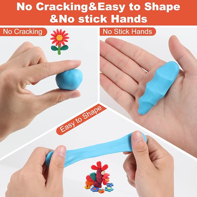 CiaraQ 28-Color Polymer Clay Oven Bake Modeling Kit | 5 sculpting tools - Image 5