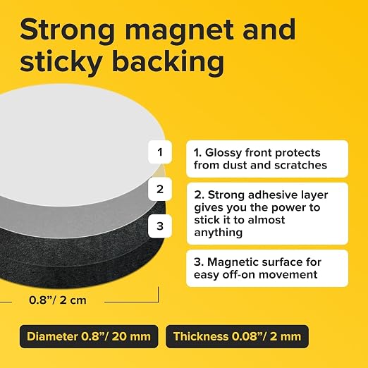 Peel-&-Stick Flexible Adhesive Magnets – 250 pcs Magnetic Dots - Image 2