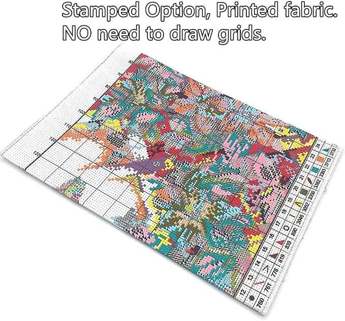 Awesocrafts Cross Stitch Kits Flower 11CT Stamped Patterns Easy Cross Stitching - Image 2