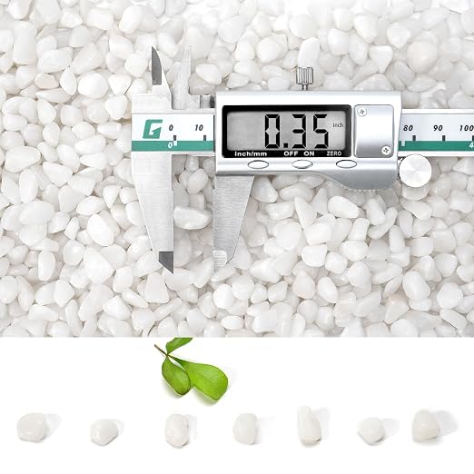 10 lb Natural Polished White Pebbles, 3/8 Inch Decorative White Rocks - Image 2