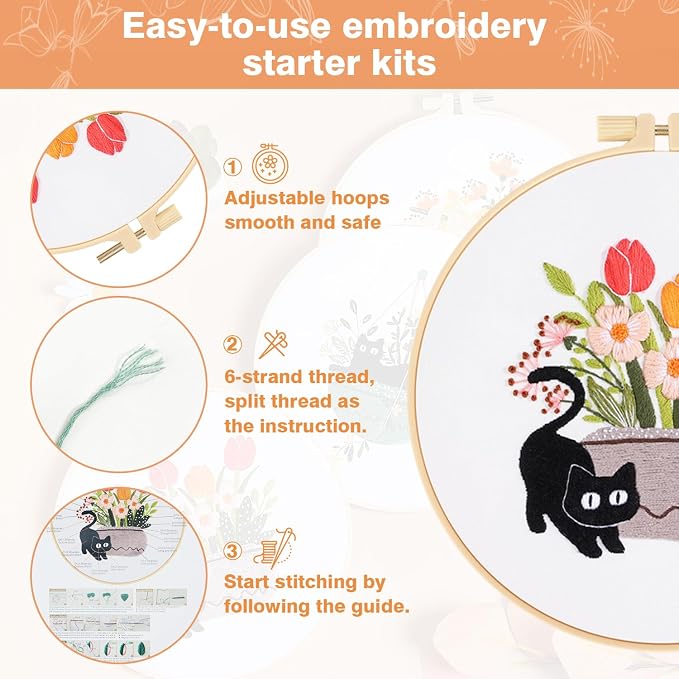 Embroidery Kit for Beginners, Stamped Kits - Image 5