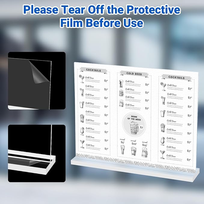 6 Pack Acrylic Sign Holder 11 x 8.5 Horizontal, Double-Sided Clear Sign Holder - Image 4