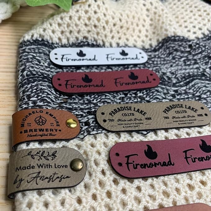 Customized 2.75 x 0.75 inches Faux Leather Product Tags - Image 2