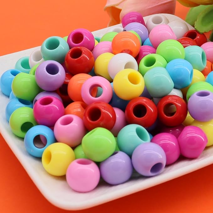 190pcs 14mm Plastics Acrylic Beads Mix Rainbow Color DIY Colorful Mix 10 Color - Image 5