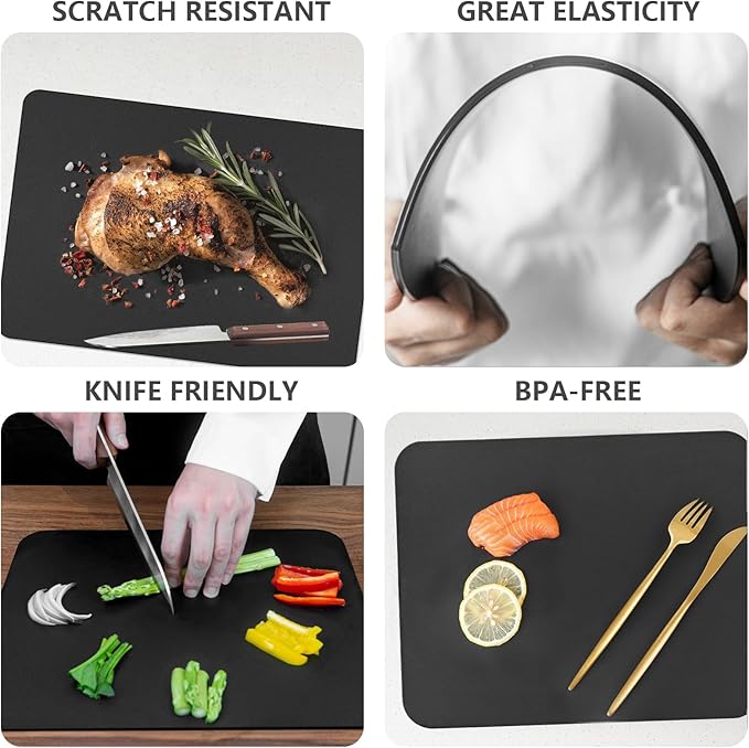 ZVP Thick TPU Cutting Boards for Kitchen, Rubber Flexible Cutting Board Mats - Image 6
